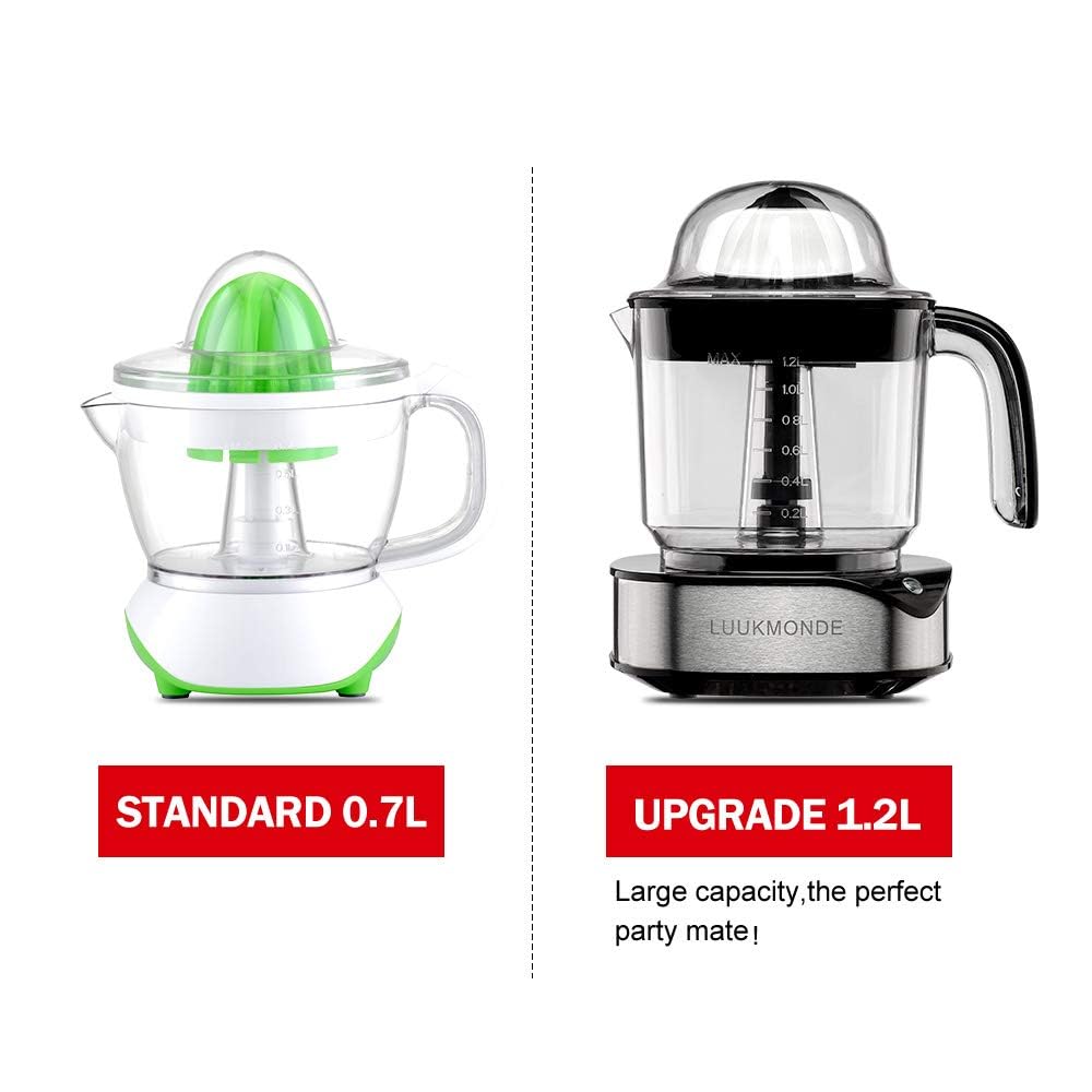 Luukmonde Electric Citrus Juicer 1.2L Large Volume, Orange Juicer with Powerful Motor and LED Working Lamp, Electric Lemon Squeezer for Orange Lemon Lime Grapefruit, Black LUUKMONDE