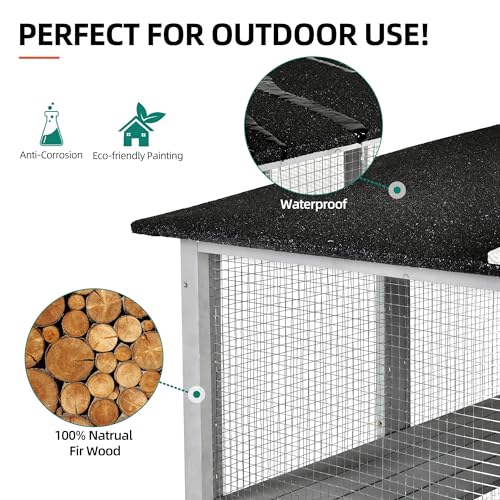 YITAHOME Catio Outdoor Cat Enclosure Large, Tall Wooden Cat House with Weatherproof Asphalt Roof, Cat Cage Playpen with Multiple Platforms & 2 Resting Boxes, 70.9" L x 38.2" W x 70.9" H YITAHOME
