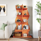 LITTLE TREE Small Corner Shelf, Modern 5-Tier Wall Corner Bookshelf, Stylish Bookcase Storage Rack for Small Space, Living Room, Bedroom LITTLE TREE
