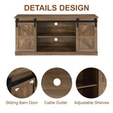 Homy Casa TV Stand for 65'' TV, Sliding Barn Door Modern & Farmhouse Wood Entertainment Center, Mid Century Storage Cabinet Table for Living Room with Adjustable Shelves, Natural Brown Homy Casa