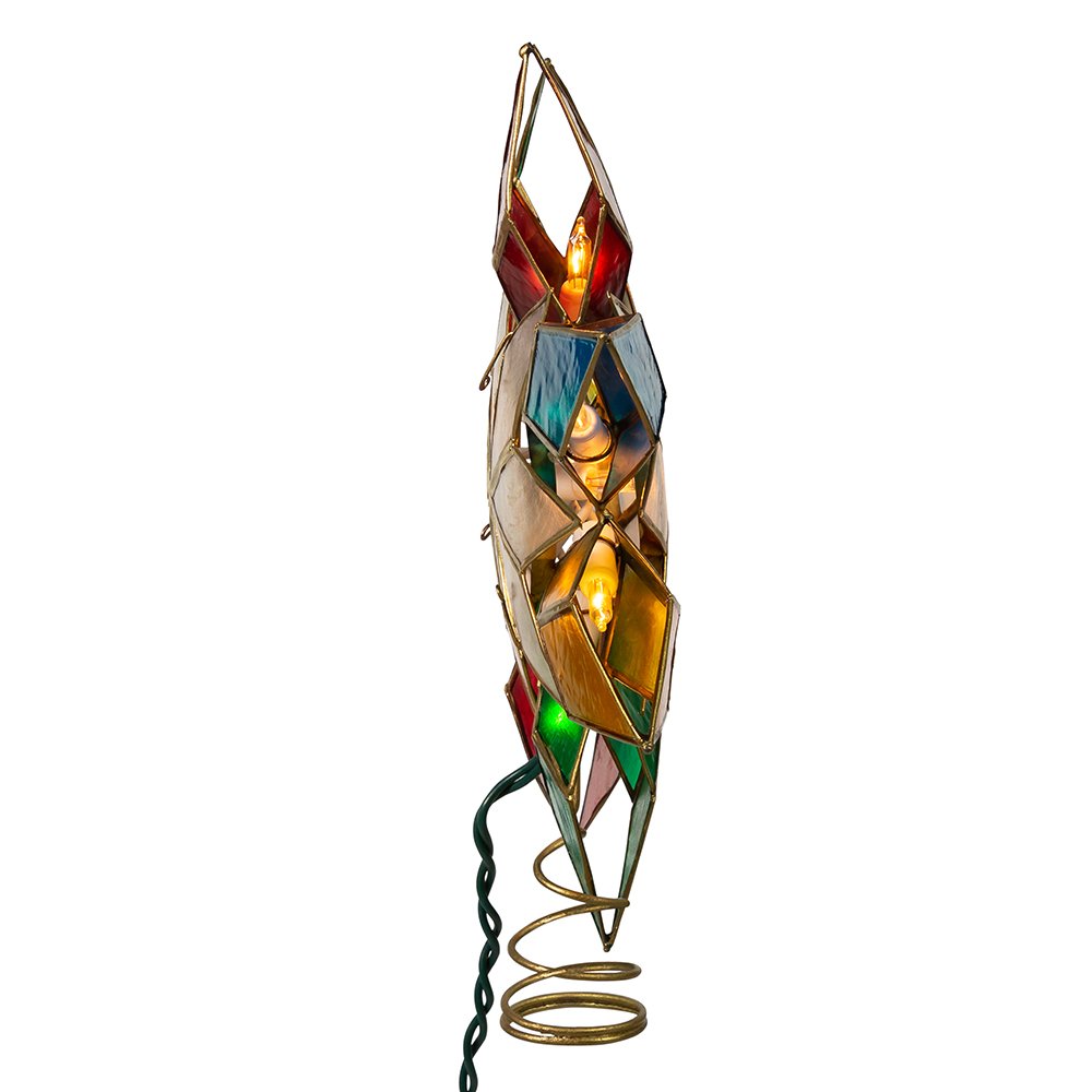 Kurt Adler 10-Light Multi-Color Capiz Star Tree Topper Kurt S. Adler