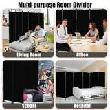Room Divider-Folding Privacy Screens, 6 ft Partition Room Dividers Wall for Separation, Home, Office, Classroom, Studio (Black, 6 Panel) Grezone