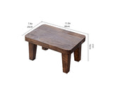 Tung wood step stool with non-slip rubber feet, small step stool for bedroom, kitchen and living room, load capacity up to 300 lbs, sturdy and durable, no assembly required TEMIREN
