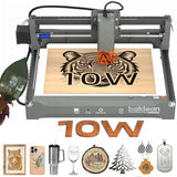 Laser Engraving Machine 10W 10000mW L2 Pre-Assembled Desktop Laser Engraver Cutter ±0.01mm High-Precision Wireless APP Supported for DIY Metal Wood Acrylic Leather Glass Fiber(Class 1) (10W) baklean