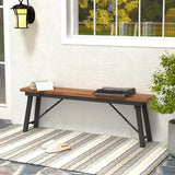 Tangkula Set of 2 Folding Acacia Wood Benches – 55-Inch Backless Outdoor Dining Seating for 2-3 People Tangkula