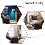 INZOY Leather Recliner Chair, Heavy Duty Manual Reclining Sofa Single Lounge Sofa for Living Room, Home Theater Seating, Brown