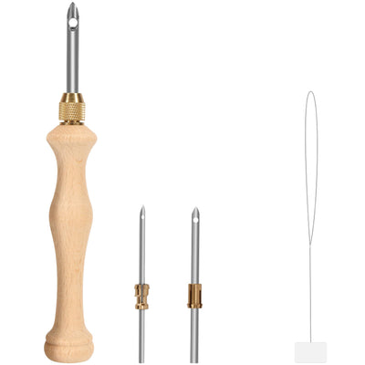 Pllieay Punch Needle, Wooden Punch Needle Tool, Adjustable Embroidery Punch Needle Tool for Punch Needle, DIY Craft Stitching