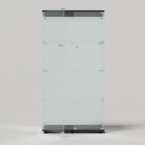 65.59" Tall Tempered Glass Display Cabinet with LED Lights&Rolling Wheels, Curio Cabinet with 4 Shelves with 2 Door, Quick-Install Style Floor Standing Bookshelf File Cabinet for Living Room Office Maxtude