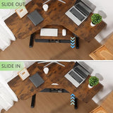 ETHU Electric L-Shape Standing Desk with Keyboard Tray, Height Adjustable 29-42 inches, Modern Style, Brown, For Home Office, Gaming, Work ETHU