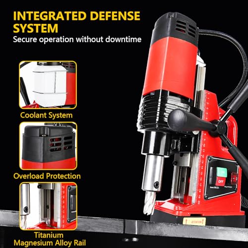 Portable Electric Mag Drill Press - Powerful 2922lbf, 1100W, 1.6" Boring Diameter, Variable Speed, 550RPM. Garvee
