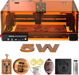 Laser Engraving Machine, Woxcker L2 MAX 5.5W Enclosure Laser Engraver, 300x300mm Bed Size 0.01mm High Precision Laser Engraving and Cutting for Wood Leather Glass Acrylic (Class 1 Laser 5500mW) Woxcker