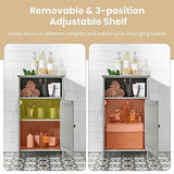 Tangkula Grey Freestanding Bathroom Storage Cabinet with Adjustable Shelf Tangkula