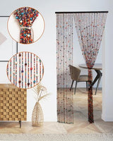 Erfolkerz 38 Strands Beaded Curtain for Doorways -35.4"x79"- Handmade Natural Beaded Curtains，Boho Doorway Wood and Bamboo Bead Curtain-As Insect Screen/Room Divider Erfolkerz