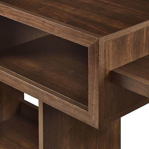 Crosley Furniture Nashville Mid Century Modern Console Record Player Stand, Stores Up to 280 Vinyl Records, Large, Brown Crosley Furniture
