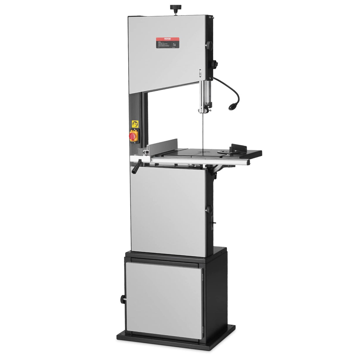 VEVOR Band Saw, 14-Inch, 480-960 RPM Continuously Viable Benchtop Bandsaw, 1100W 1-1/2HP Motor, with Optimized Work Light Workbench Stand Cabinet Assembly and Miter Gauge, for Woodworking Aluminum VEVOR