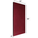 ATS Acoustics Sound Absorbing Microsuede Fabric Studio Acoustic Panel Wall Art 24" x 48" x 2" Square Edge (Wine) ATS Acoustics