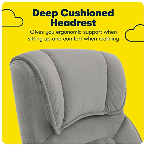 Serta Hannah Executive Home Office Desk Chair, Ergonomic Mid-Back with Lumbar Support, Firm Seat Cushion, Layered Body Pillows, Padded Armrests, Swivel Base, Easy Assembly, Microfiber, Black/Grey Serta