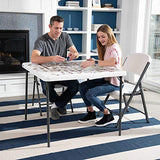 LIFETIME 80783 37-Inch Commercial Grade Square Folding Card Table, White Granite LIFETIME