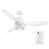 GLOBE Electric Oswald 48 in. Smart Ceiling Fan with LED Light, Energy Saving, Reversible Airflow, Remote Control, Whisper Quiet DC Motor, 6 Speeds, White GLOBE