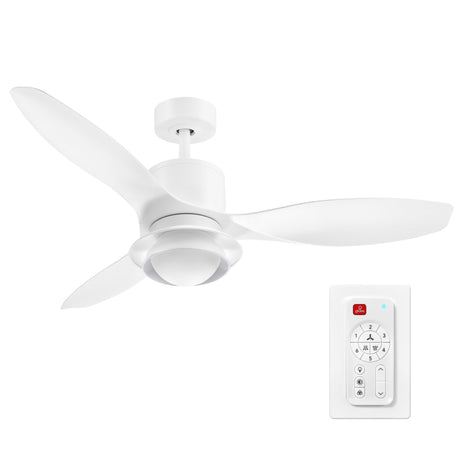 GLOBE Electric Oswald 48 in. Smart Ceiling Fan with LED Light, Energy Saving, Reversible Airflow, Remote Control, Whisper Quiet DC Motor, 6 Speeds, White GLOBE