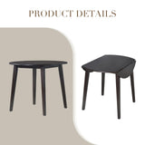 COLAMY 35.8" Wooden Kitchen Table, Expandable Folding Round Table for Small Spaces, Small Kitchen, Drop Leaf Dining Room Desk for Space, Home, Apartment, Office - Darkbrown COLAMY