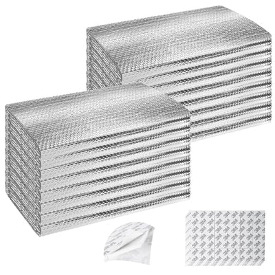 Garage Door Insulation Kit 16P Double Bubble Window Heat Insulation Panels, 6MM 24" x 54" Reflective Aluminum Foil Summer/Winter Barrier Insulation Sheets with 120 Adhesive Tapes for Garage Attic Wall