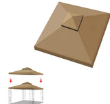 YardGrow 10x10 FT Gazebo Replacement Canopy Top Cover 2-Tiered Upgraded Patio Sunshade UV Protection, Canopy Cover ONLY (Tan) YardGrow
