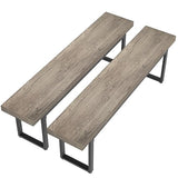 STHOUYN 59” Dining Bench Pair of 2 for 6-8 Person, Farmhouse Indoor Kitchen Table Benches, Bed Bench, Industrial Shoe Bench, Entryway Benches (Grey 2pcs) STHOUYN