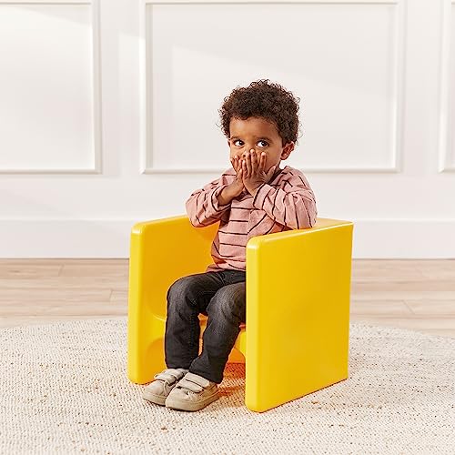 ECR4Kids Tri-Me 3-In-1 Cube Chair, Kids Furniture, Yellow ECR4Kids