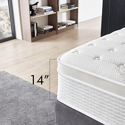 Oliver & Smith Twin Mattress- 14 Inch Hybrid Twin Size Mattress with Pocketed Coil Spring with High Density & Comfort Cold Foam- Eco-Friendly, Breathable Mattress Twin Size- Firm Mattress