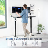 VIVO Electric Stand Up Desk Frame Workstation, Frame Only with 220 lbs Capacity, Brushless Motor Standing Height Adjustable Legs with Memory Controller, Black, DESK-V100EBY VIVO