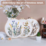 RidaaFri Embroidery Kit for Beginners, Set of 3 Flower Pattern DIY Kits for Adults & Starter, Hand Embroidery Practice Kit with Step-by-Step Guide & Video Tutorial, Includes Hoop, Needles, Floss