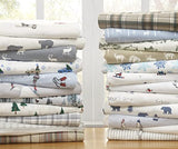 Eddie Bauer - Queen Sheets, Cotton Flannel Bedding Set, Brushed For Extra Softness, Cozy Home Decor (Snowflake Fair Isle, Queen) Eddie Bauer
