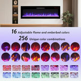 Innoflame 50" Smart Electric Fireplace, Alexa/WiFi Enabled, 16-Color 3D Multi-Row Flame, 1400W Fireplace Insert, Wall Fireplace Electric with Remote Control & App, Thermostat, 9H Timer Innoflame