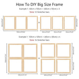 DIY Canvas Stretcher Bars Canvas Frame Sturdy Stretcher Frames Gallery Wrapped Canvas Wall Art Frame Kits Canvas Wood Stretcher Bars for Oil Paintings Prints Paint by Numbers Posters - 12x16 Inch Nustila