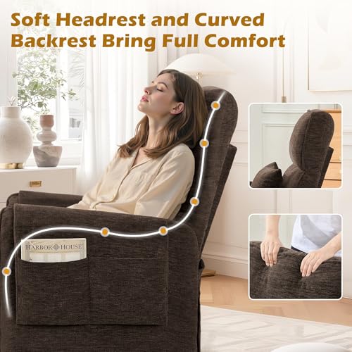 Korser Power Recliner Chair, Small Recliners for Small Spaces, Electric Recliner Chairs for Adults with Remote, Pillow and Side Pockets, Reclining Chair with Memory Function, Living Room, Chenille