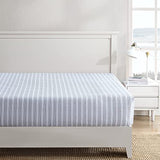 Nautica - Full Fitted Sheet, Cotton Percale Bedding, Casual Home Decor (Beaux Stripe Blue, Full) Nautica