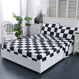 Best Season Bed Sheet Set 4 Piece -Full Size-Soft Durable Microfiber Bedding Sheet Set,Deep Pocket,Stain,Fade & Wrinkle Resistant (Plaid Black&White) Best Season