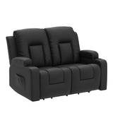COMHOMA Leather Recliner Modern Loveseat Sofa, 2 Leather Recliner Chairs,Modern Small Sofa Couch,2 Seater PU Loveseat,Couches for Living Room with Drink Holders Living Room Chair Loveseat Sofa COMHOMA