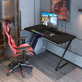 Tangkula Gaming Computer Desk, Z-Shaped Home Office Computer Table with LED Lights & Large Carbon Fiber Surface, Ergonomic Gamer Workstation, Writing Desk for Home Office Tangkula