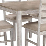 Signature Design by Ashley Skempton Cottage Dining Room Table Set with 6 Upholstered Chairs, Whitewash, 36"W x 60"D x 30"H Signature Design by Ashley