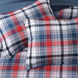 MaiRêve Full Size Plaid Comforter Set Navy Red, Classic 7 Pieces Farmhouse Bedding Set, All Season Lightweight Bed in A Bag with Sheets, Pillowcases & Shams MaiRêve