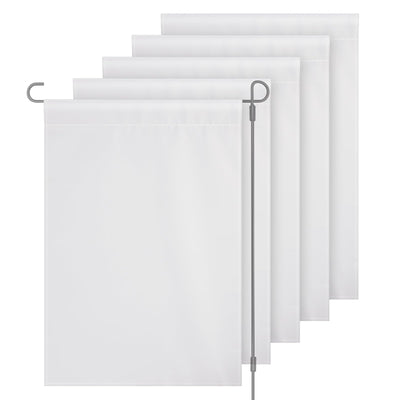 Cosmos 5 Pcs Blank Garden Flags Set DIY Lawn Flags White Outdoor Yard Flags Blank Sublimation Flags Outdoor Decorative Flag Dual Sided Banner Flags Party Flags for Garden Yard Patio Outdoor Home Decor