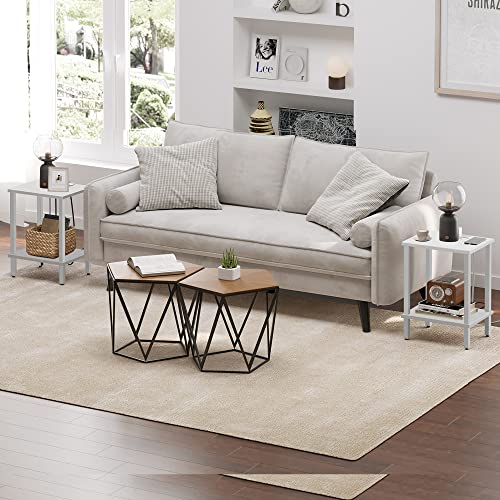 TUTOTAK End Table, Side Table, Nightstand, 2-Tier Storage Shelf, Sofa Side Table for Small Space, Living Room, Bed Room V1TB01BW034 TUTOTAK