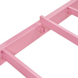 VECELO Twin Size Bed Frame, Metal Bed Platform with Headboard, Sturdy Steel Slats Support, No Box Spring Needed/Noise-Free,Easy Assembly, Pink VECELO