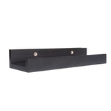 Art Emotion Black Floating Shelves | Set of 5 | Wall Shelf | Wood Bathroom Shelves | Bedroom | Living Room | Kitchen | Office & More (Black) Art Emotion