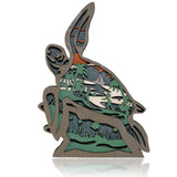 3D Wooden Animals Carving, Multi-Layered Sea Turtle Decor, Carved Animal Statues Wall, Creative Ocean Sculpture, Silhouette Ornament Art for Living Room Bedroom Home Farmhouse Room for Birthday Gifts FNYDOX