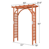 Tangkula 85 inches Garden Arbor, Wooden Wedding Arches Structure w/Trellis Sides for Climbing Plants, Patio Bridal Party Decoration Arbor for Garden, Lawn, Parties, Ceremony (Natural) Tangkula