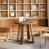 Tribesigns Round Conference Table for 2-4 People, 31.5-Inch Small Wooden Office Table with Sturdy Base, Farmhouse Home Office Meeting Desk for Small Spaces, Rustic Brown Tribesigns