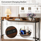 Tribesigns Sofa Table with Outlets and USB Ports, 70.9 inch Extra Long Console Table Behind Couch with Charging Station, Industrial Narrow Entryway Hallway Accent Table for Living Room Tribesigns